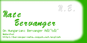 mate bervanger business card